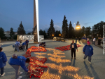 Образ Ржевского мемориала Советскому солдату выложили из свечей в Ижевске